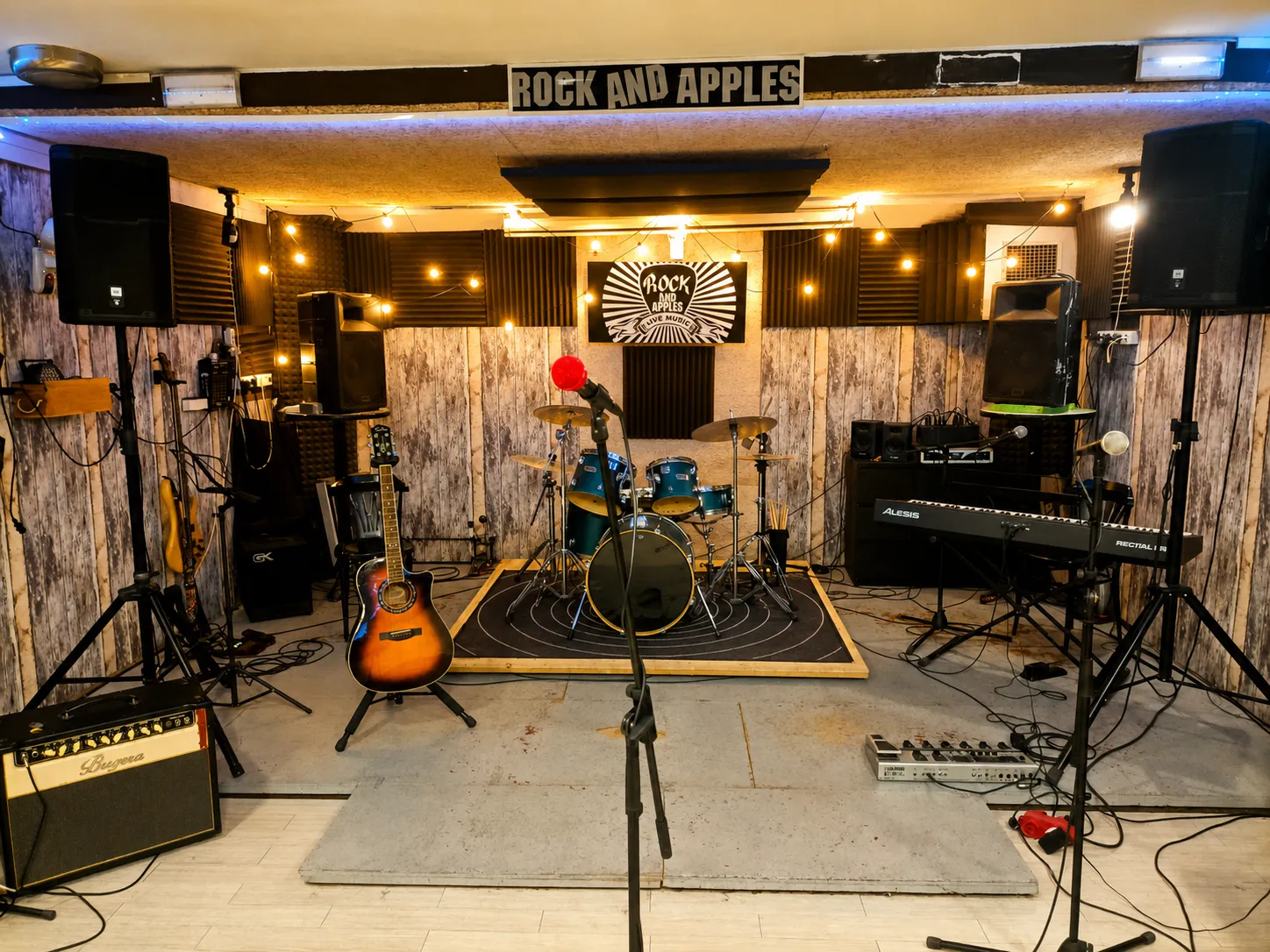 Sala de ensayo equipada en Rock & Apples